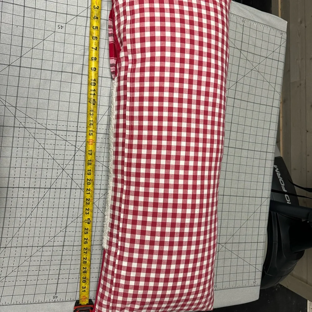 Pottery barn kids Red Plaid Santa Pillow